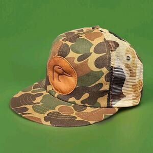Ducks Unlimited Hat Cap Mens OS Green Brown Camo Trucker Embroidered Hunting